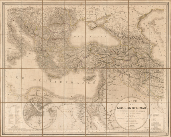 54-Turkey and Middle East Map By J. A. Orgiazzi  &  Pierre Lapie