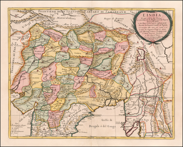 27-India and Central Asia & Caucasus Map By Giacomo Giovanni Rossi / Giacomo Cantelli da Vigno