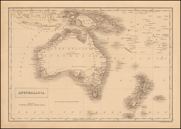 45-Australia & Oceania, Australia, Oceania and New Zealand Map By Sidney Hall