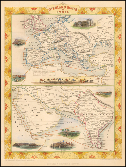 57-Europe, India, Central Asia & Caucasus and Middle East Map By John Tallis