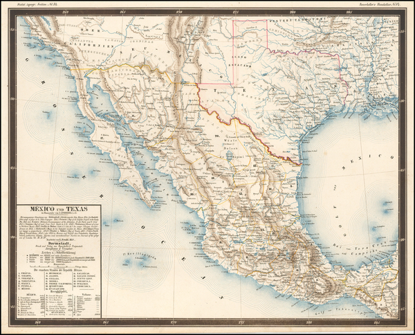 15-Texas, Southwest, Rocky Mountains, Mexico and California Map By George Bauerkeller