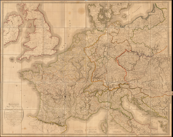 48-Europe, Europe and France Map By Jean Baptiste Poirson