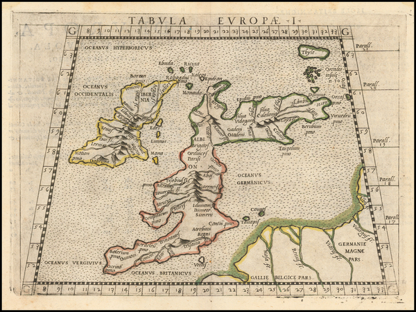 99-British Isles Map By Girolamo Ruscelli