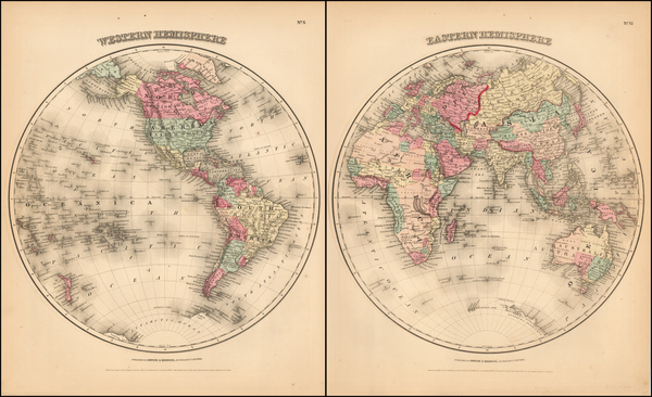 64-World and World Map By Alvin Jewett Johnson  &  Ross C. Browning