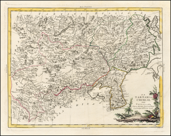 85-China, Korea and Central Asia & Caucasus Map By Antonio Zatta