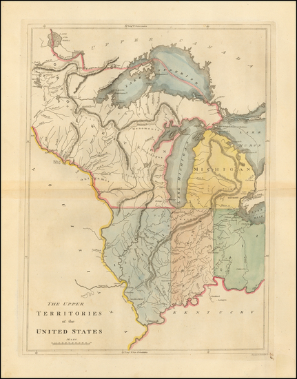 22-Midwest, Illinois, Indiana, Michigan and Plains Map By Mathew Carey