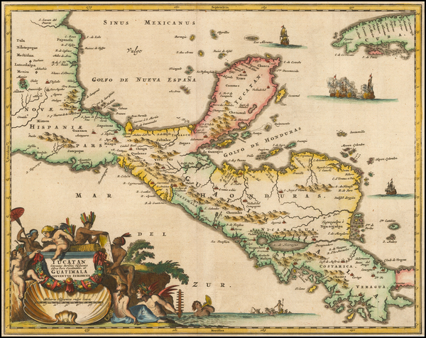 13-Mexico and Central America Map By John Ogilby