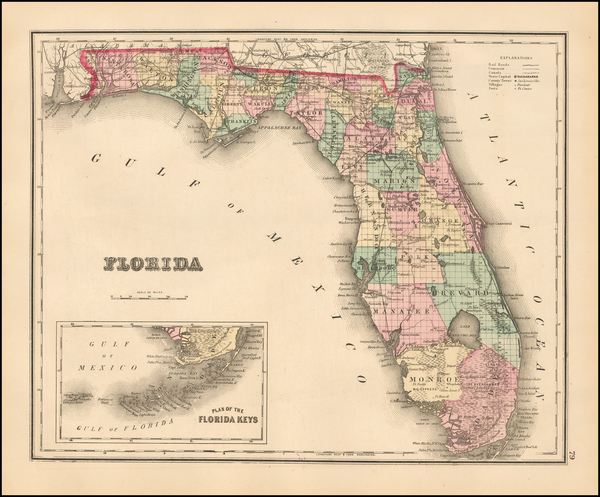 91-Florida Map By O.W. Gray