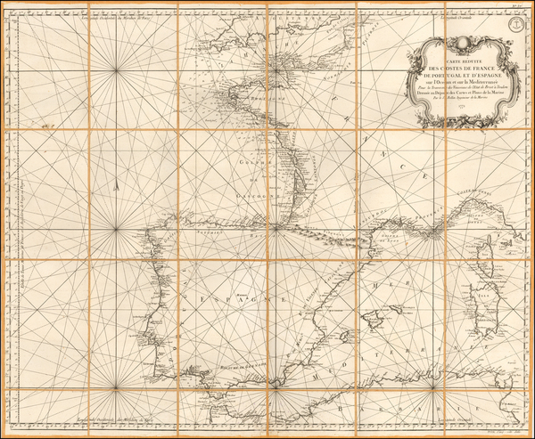 26-France, Spain and Portugal Map By Depot de la Marine