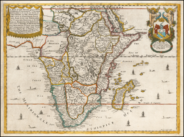 39-Africa, Africa, South Africa, East Africa and West Africa Map By Richard Blome