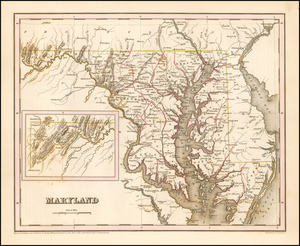 8-Mid-Atlantic and Maryland Map By Thomas Gamaliel Bradford