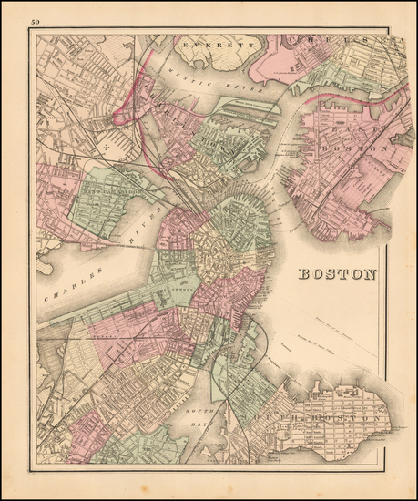 28-New England Map By O.W. Gray