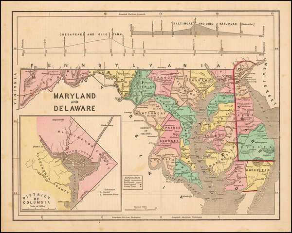 88-Mid-Atlantic, Maryland and Delaware Map By Sidney Morse