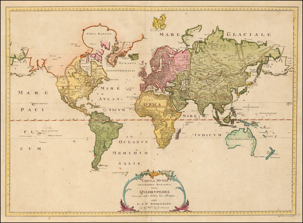 41-World and World Map By Eberhard August Wilhelm von Zimmermann