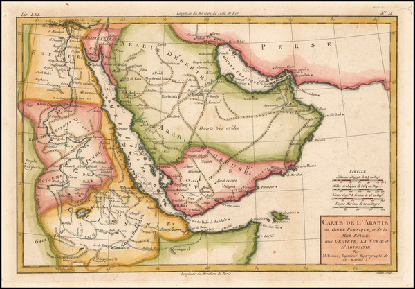 82-Middle East Map By Rigobert Bonne