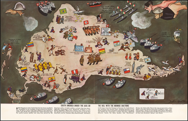 96-South America and World War II Map By John Groth