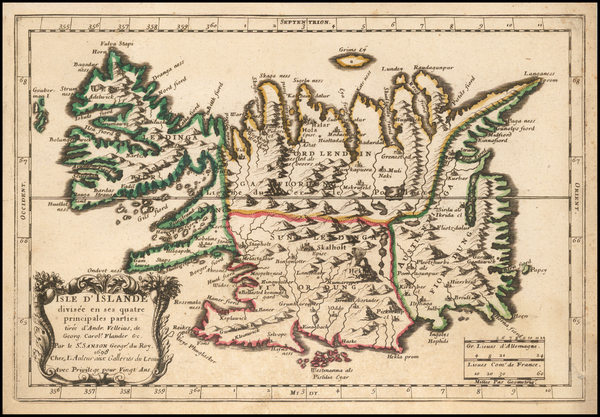 58-Iceland Map By Nicolas Sanson