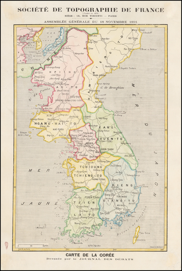 85-Korea Map By Societe de Topographie de France