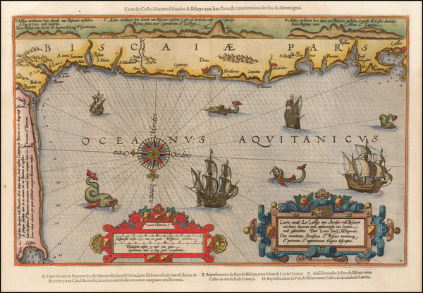 68-France and Spain Map By Lucas Janszoon Waghenaer