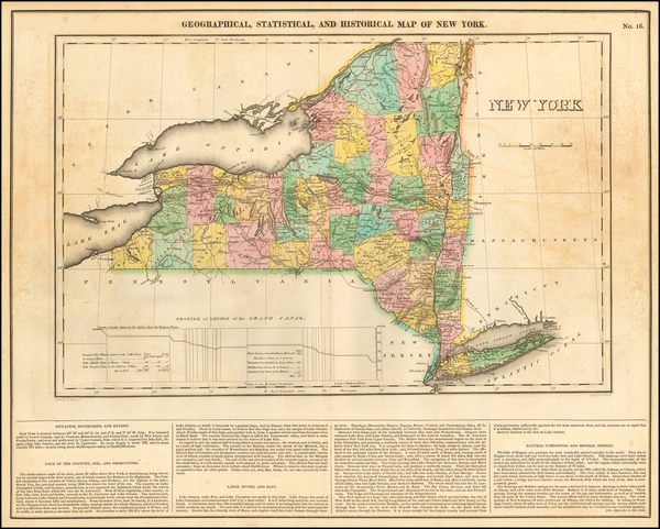 15-New York State Map By Henry Charles Carey  &  Isaac Lea