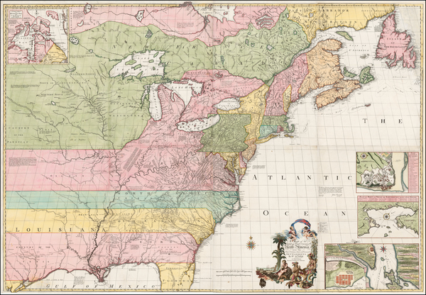 1-United States, New England, Mid-Atlantic, Southeast, Midwest and North America Map By John Mitc