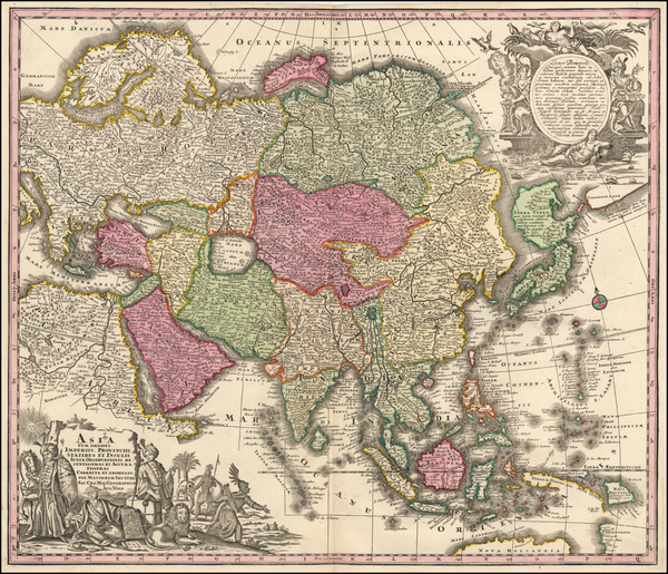 29-Asia and Asia Map By Matthaus Seutter