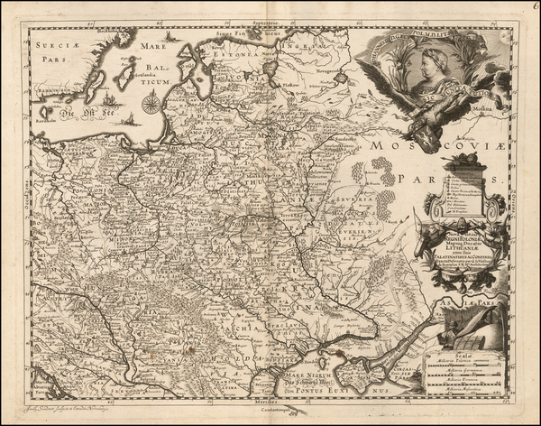 51-Poland and Baltic Countries Map By Jacob Sandrart