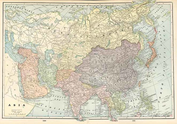 79-Asia and Asia Map By George F. Cram