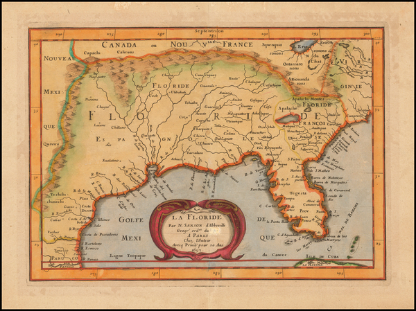 14-Florida, South and Southeast Map By Nicolas Sanson