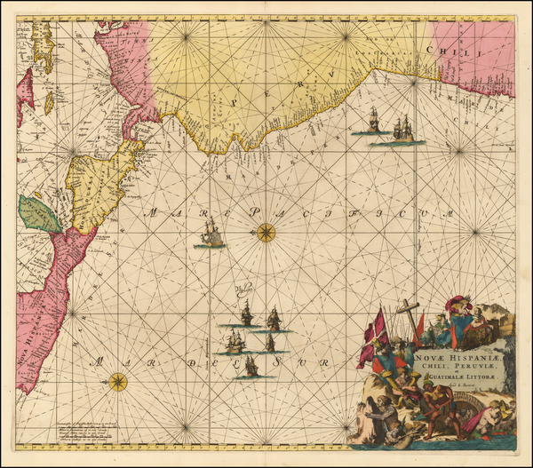 80-Mexico, Central America, Colombia, Chile and Peru & Ecuador Map By Louis Renard