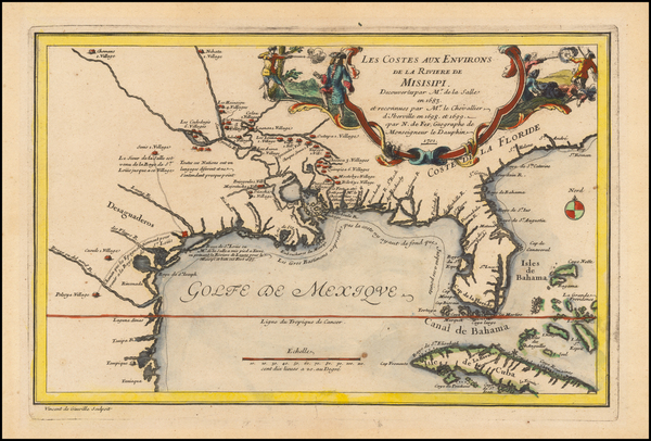 64-South, Southeast, Texas, Midwest and Southwest Map By Nicolas de Fer