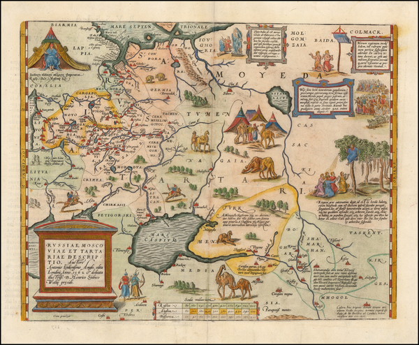 80-Russia, Ukraine, India, Central Asia & Caucasus and Russia in Asia Map By Abraham Ortelius