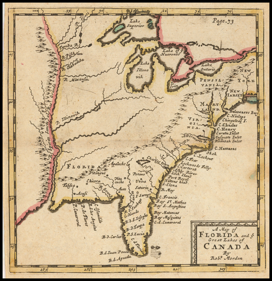 33-United States, Mid-Atlantic, Florida, Southeast and Midwest Map By Robert Morden