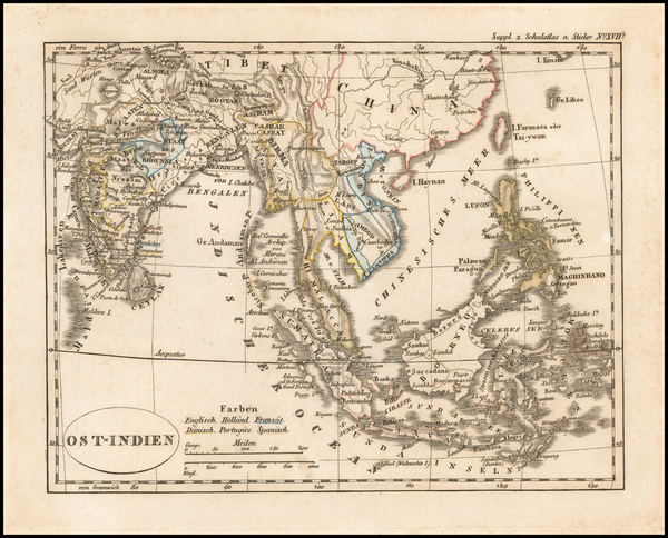 95-India, Southeast Asia and Philippines Map By Adolf Stieler