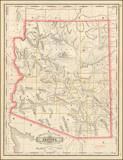 94-Southwest and Arizona Map By George F. Cram