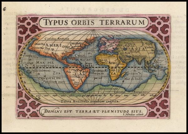 13-World and World Map By Jodocus Hondius