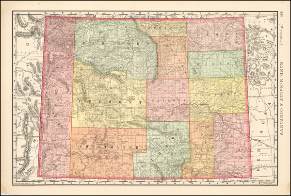 48-Plains, Rocky Mountains and Wyoming Map By Rand McNally & Company