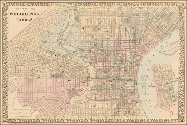 57-Mid-Atlantic and Philadelphia Map By Samuel Augustus Mitchell Jr.