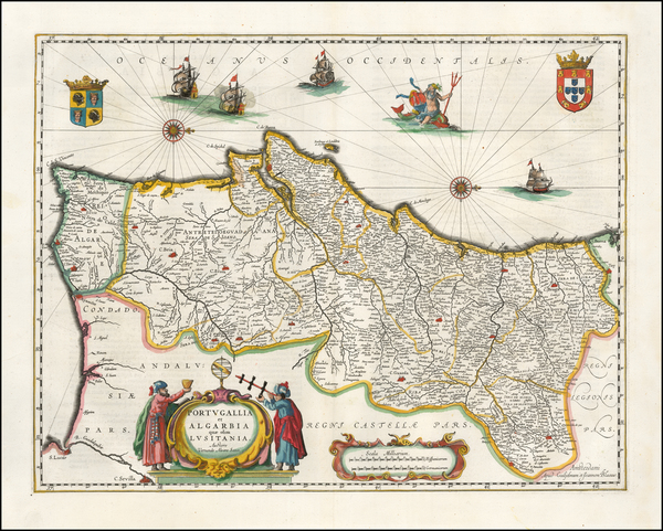 23-Portugal Map By Johannes et Cornelis Blaeu