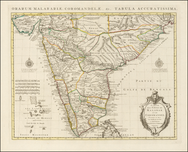 69-India Map By Johannes Covens  &  Pierre Mortier