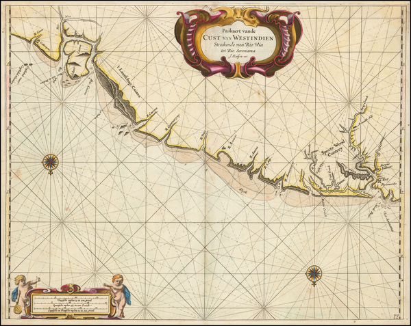 72-South America Map By Arent Roggeveen / Jacobus Robijn