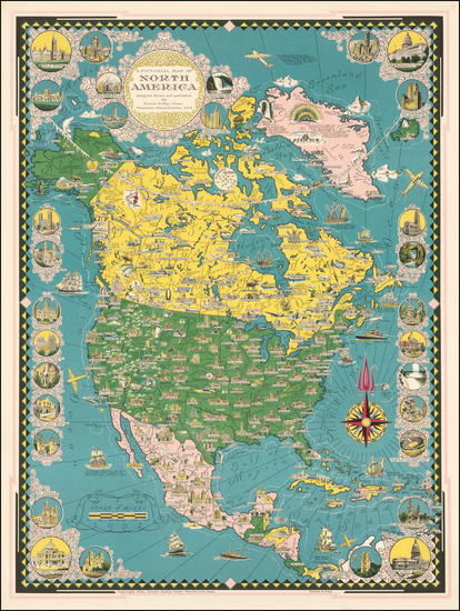 81-North America Map By Ernest Dudley Chase