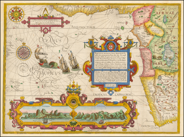 21-Atlantic Ocean, South Africa and West Africa Map By Jan Huygen Van Linschoten