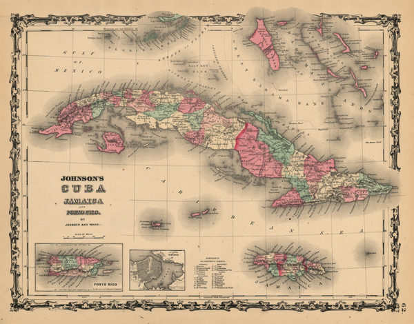 100-Caribbean Map By Benjamin P Ward  &  Alvin Jewett Johnson