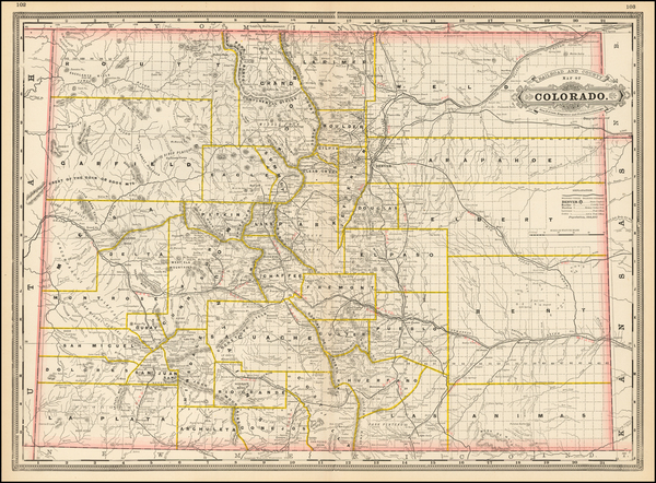 75-Southwest, Rocky Mountains and Colorado Map By George F. Cram