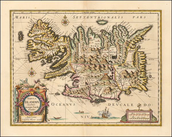 3-Iceland and Balearic Islands Map By Willem Janszoon Blaeu