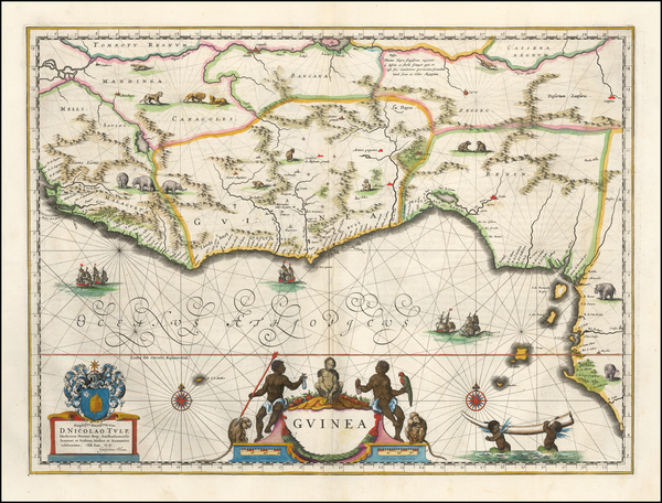 69-West Africa Map By Willem Janszoon Blaeu