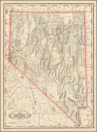 97-Nevada and California Map By George F. Cram