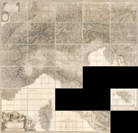 86-Switzerland, Italy and Northern Italy Map By Louis Albert Guislan Bacler Dalbe