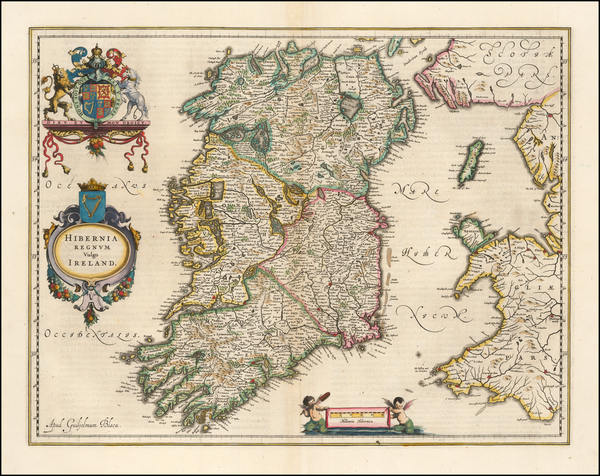 69-Ireland Map By Willem Janszoon Blaeu